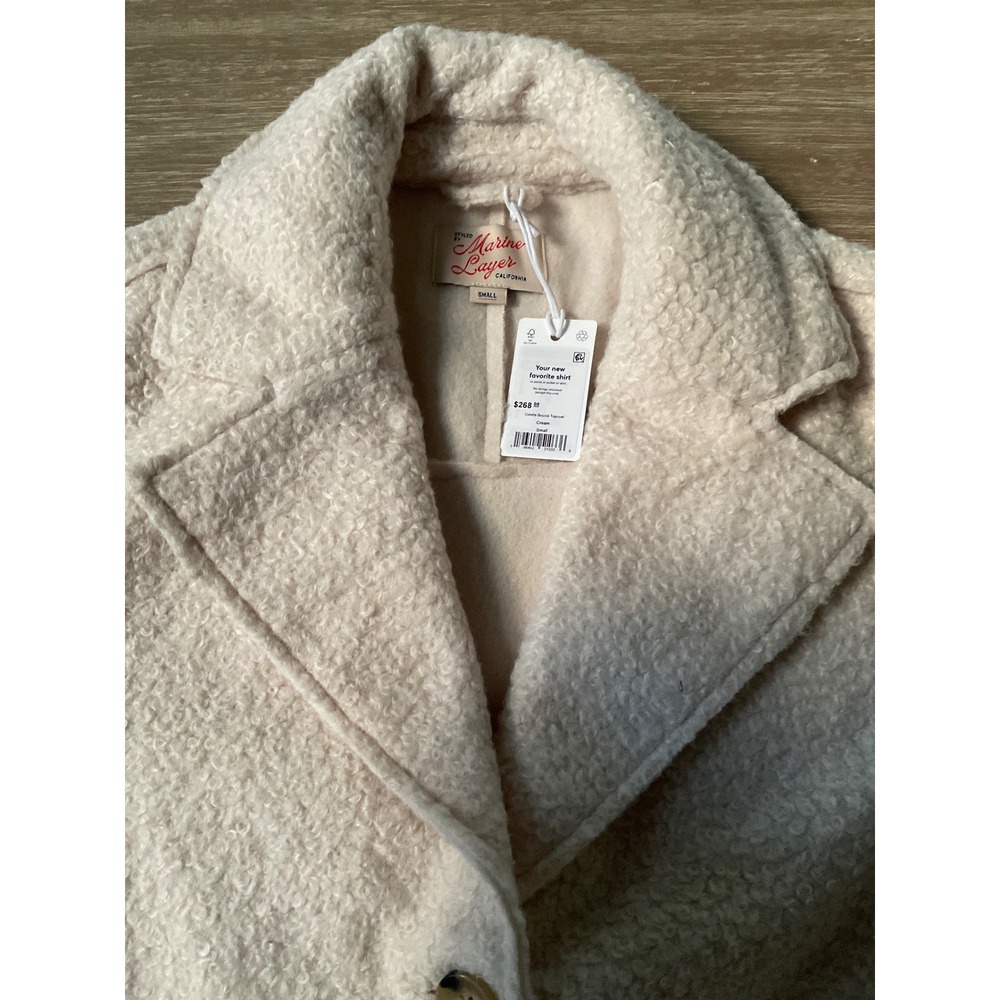 Marine Layer Colette Boucle Topcoat Cream Size Small New With Tags - Picture 9 of 11